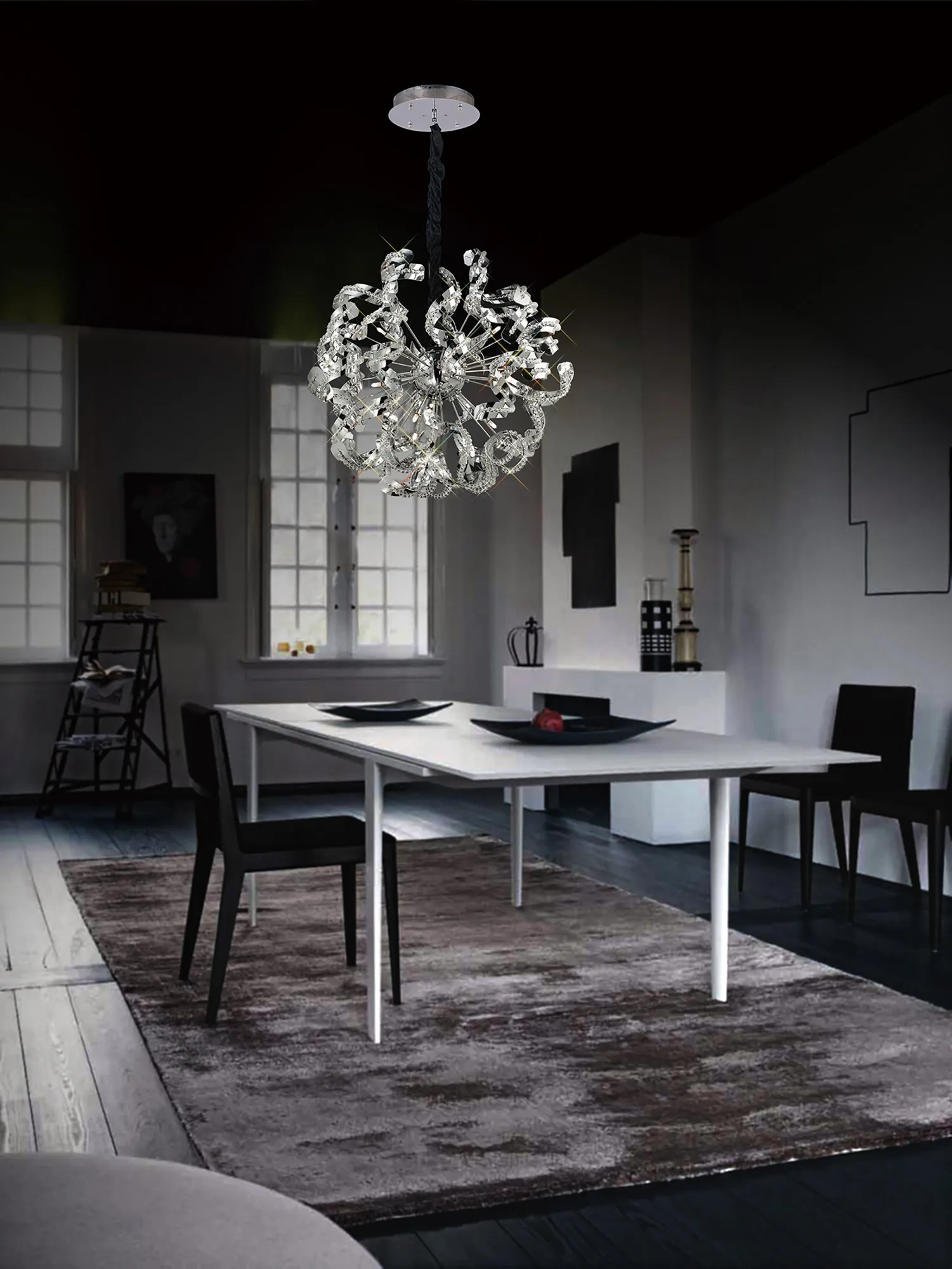 Esme Crystal Ceiling Lights Diyas Spherical Crystal Fittings